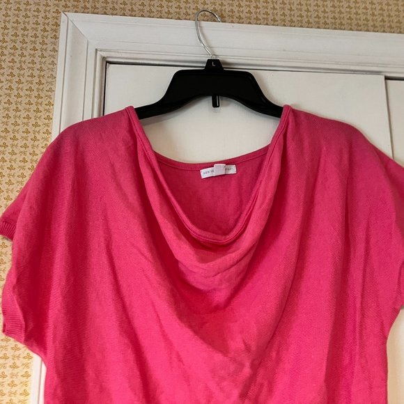 New York & Company Pink Dolman Sleeve Drape Neck Sweater - Medium - Picture 3 of 5